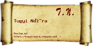 Tugyi Nóra névjegykártya